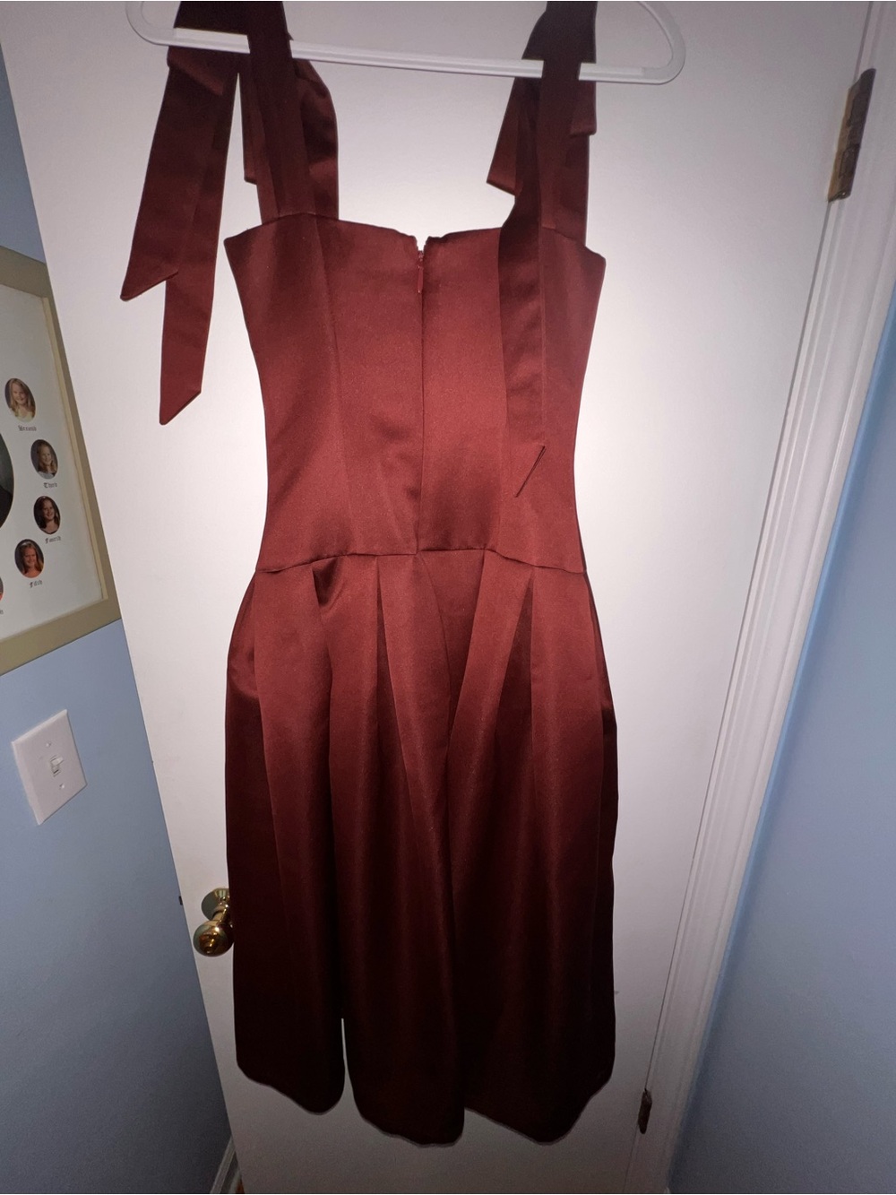 Sleeveless Tie-Shoulder Midi Dress in Deep Burgundy
